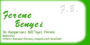 ferenc benyei business card